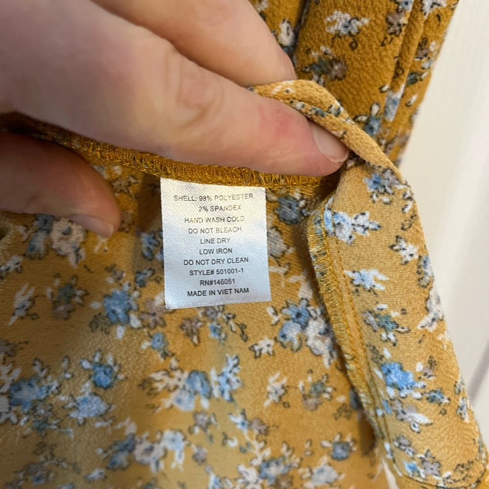 Monteau Mustard Floral Midi Dress - Picture 3 of 6